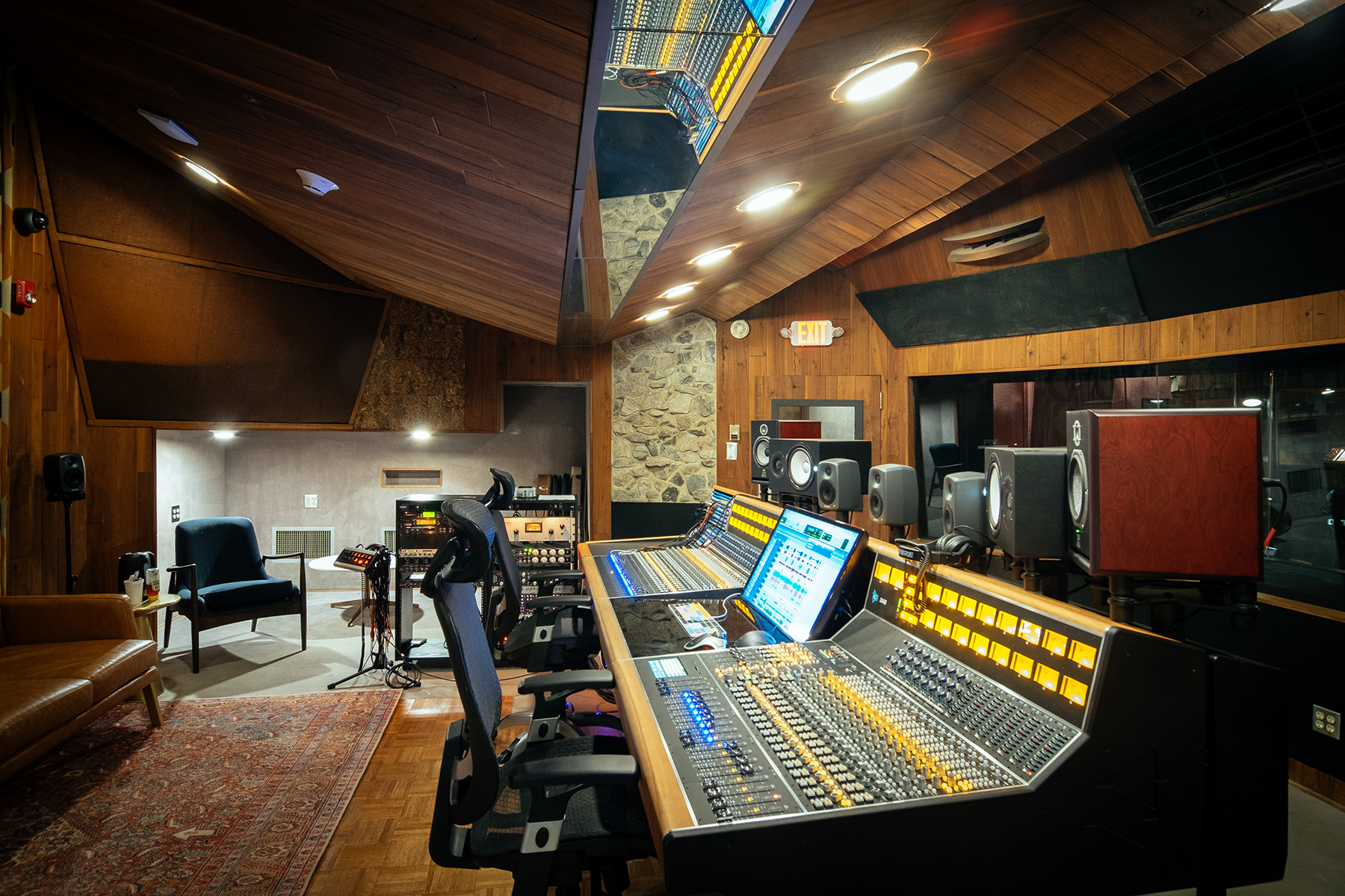 Inside the recording studio